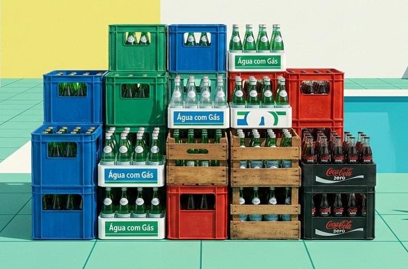  Água com gás e coquinha zero para o calor
